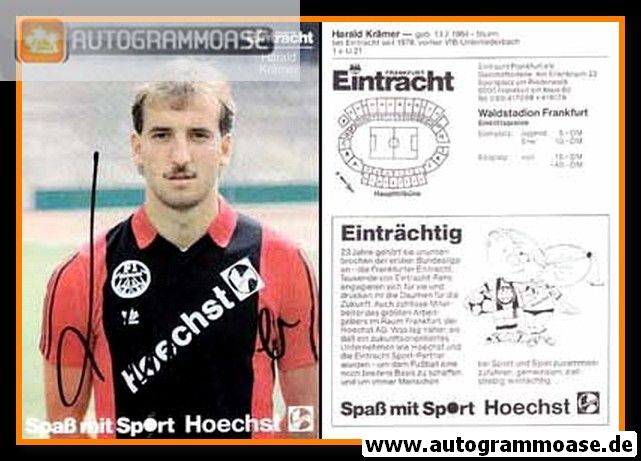 Autogramm Fussball | Eintracht Frankfurt | 1986 | Harald KRÄMER