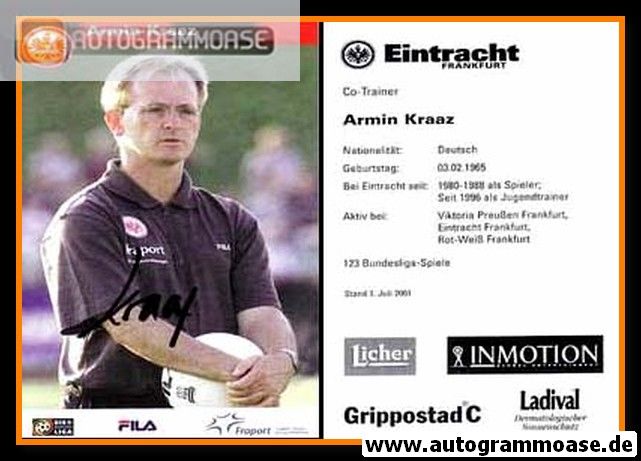 Autogramm Fussball | Eintracht Frankfurt | 2001 | Armin KRAAZ