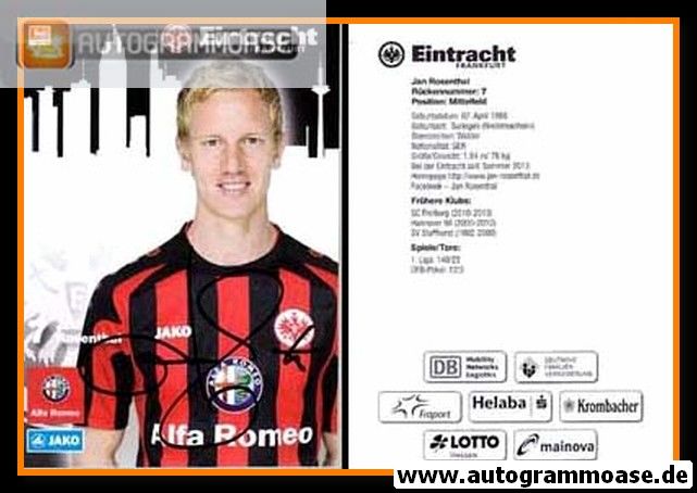 Autogramm Fussball | Eintracht Frankfurt | 2013 | Jan ROSENTHAL