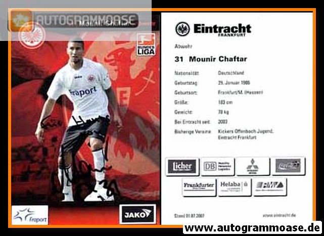Autogramm Fussball | Eintracht Frankfurt | 2007 | Mounir CHAFTAR