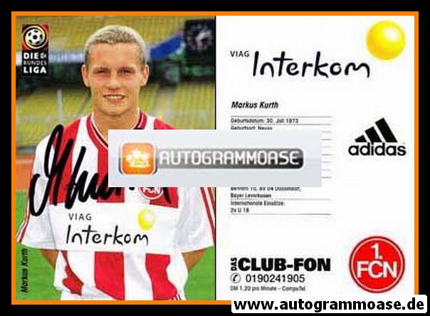 Autogramm Fussball | 1. FC Nürnberg | 1998 | Markus KURTH