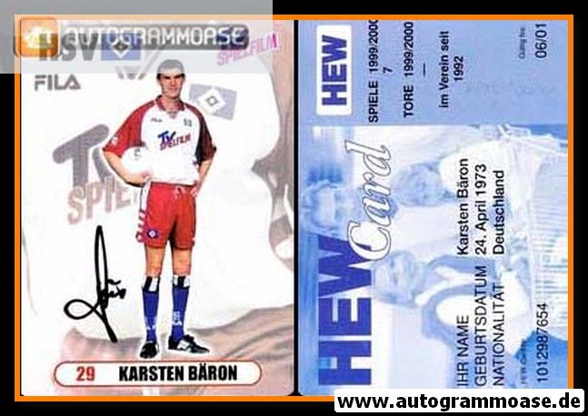 Autogramm Fussball | Hamburger SV | 2000 | Karsten BÄRON