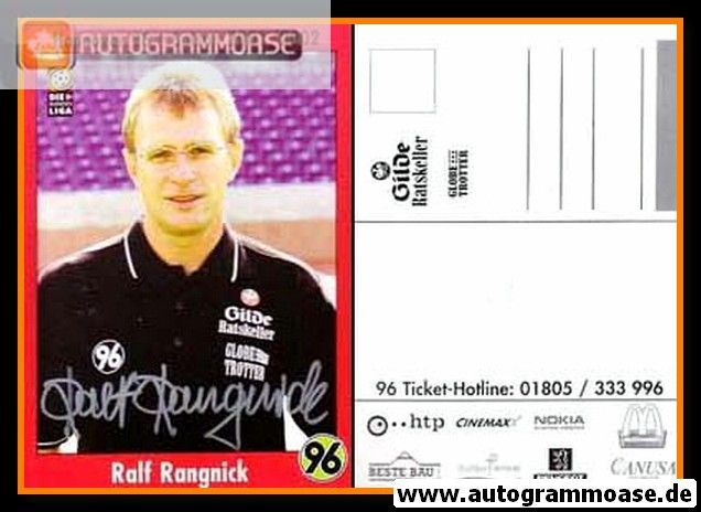 Autogramm Fussball | Hannover 96 | 2001 | Ralf RANGNICK