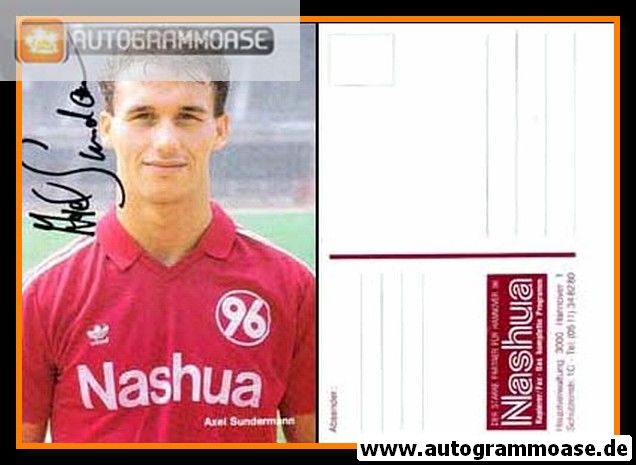 Autogramm Fussball | Hannover 96 | 1989 Druck | Axel SUNDERMANN