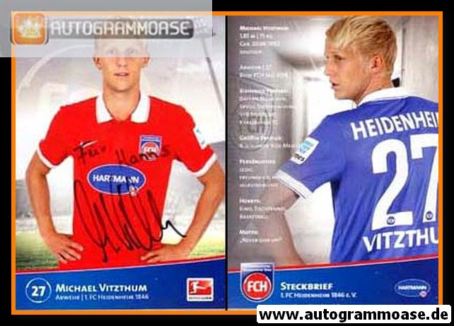 Autogramm Fussball | 1. FC Heidenheim 1846 | 2014 | Michael VITZTHUM