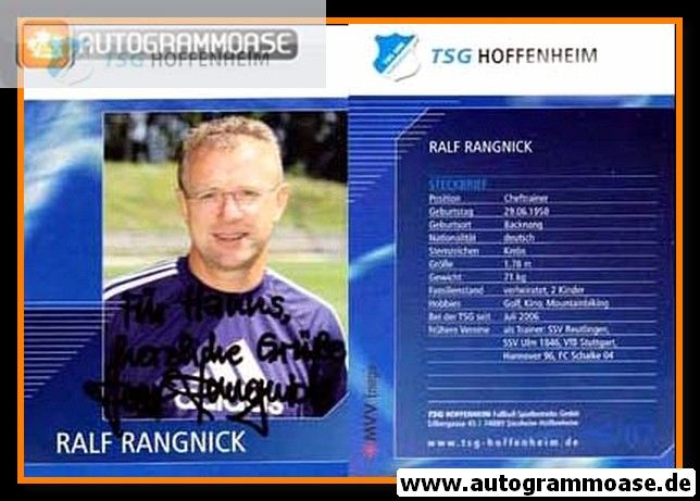 Autogramm Fussball | TSG 1899 Hoffenheim | 2006 | Ralf RANGNICK (2)