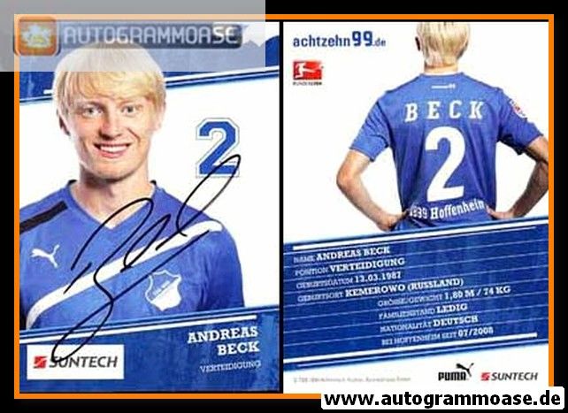 Autogramm Fussball | TSG 1899 Hoffenheim | 2011 | Andreas BECK