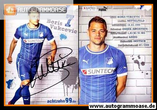 Autogramm Fussball | TSG 1899 Hoffenheim | 2012 | Boris VUKCEVIC