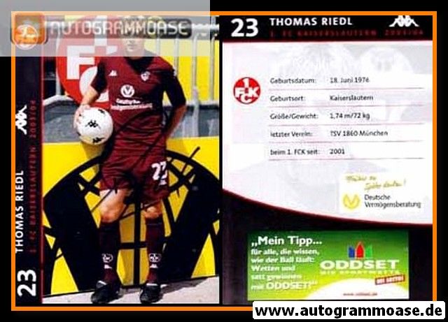 Autogramm Fussball | 1. FC Kaiserslautern | 2003 | Thomas RIEDL