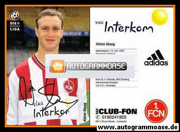 Autogramm Fussball | 1. FC Nürnberg | 1998 | Niklas SKOOG
