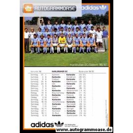 Mannschaftskarte Fussball | Karlsruher SC | 1986 Adidas
