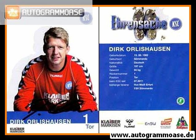 Autogramm Fussball | Karlsruher SC | 2012 | Dirk ORLISHAUSEN