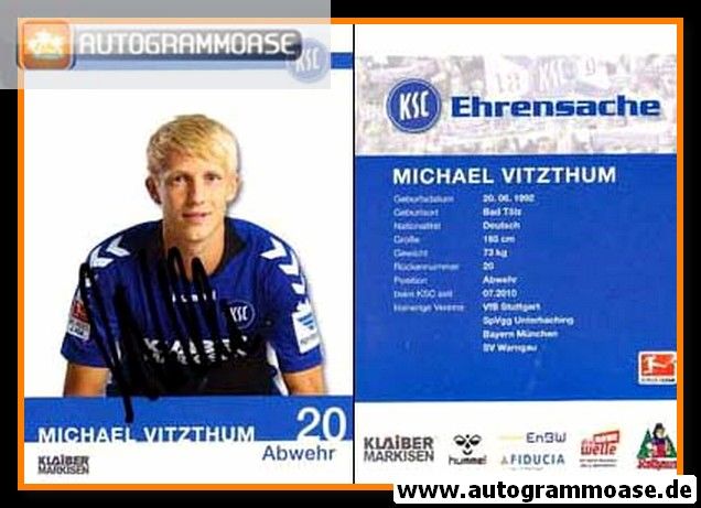 Autogramm Fussball | Karlsruher SC | 2013 | Michael VITZTHUM