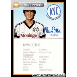 Autogramm Fussball | Karlsruher SC | 1984 | Uwe DITTUS