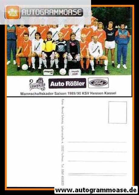 Mannschaftskarte Fussball | KSV Hessen Kassel | 1989