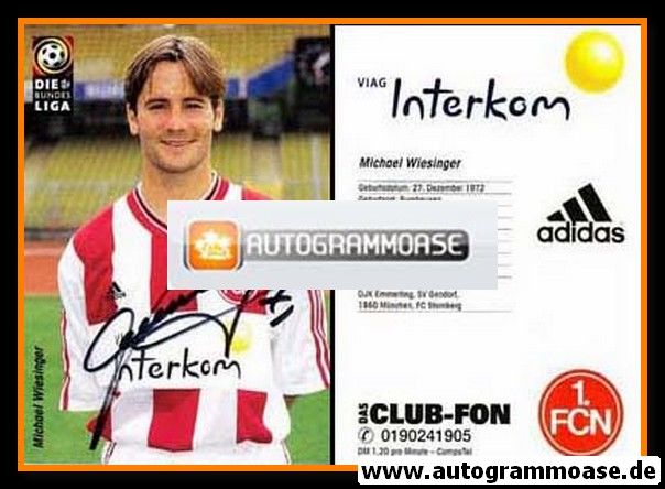 Autogramm Fussball | 1. FC Nürnberg | 1998 | Michael WIESINGER