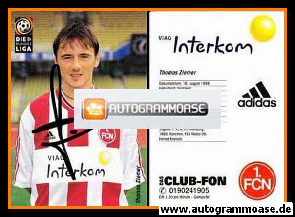 Autogramm Fussball | 1. FC Nürnberg | 1998 | Thomas ZIEMER