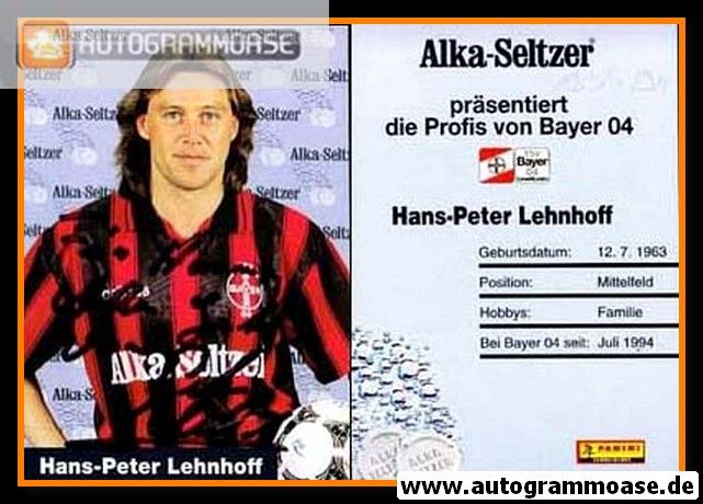Autogramm Fussball | Bayer Leverkusen | 1995 | Hans-Peter LEHNHOFF