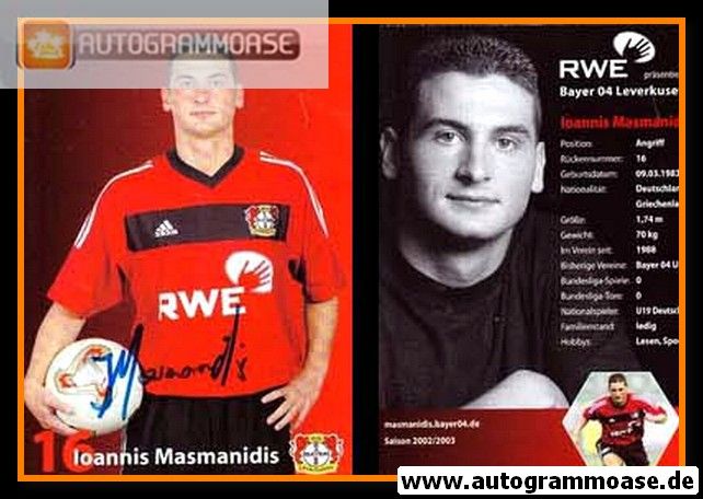 Autogramm Fussball | Bayer Leverkusen | 2002 | Ioannis MASMANIDIS