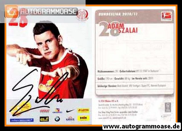 Autogramm Fussball | FSV Mainz 05 | 2010 | Adam SZALAI