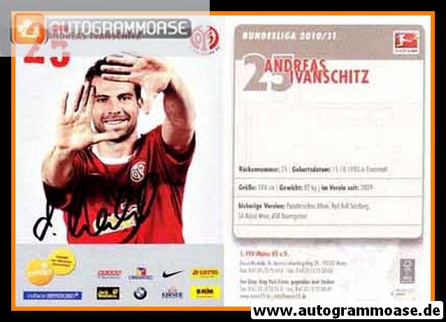 Autogramm Fussball | FSV Mainz 05 | 2010 | Andreas IVANSCHITZ