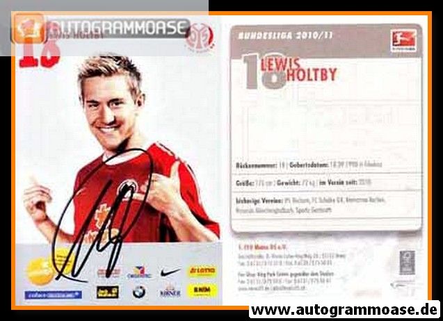 Autogramm Fussball | FSV Mainz 05 | 2010 | Lewis HOLTBY