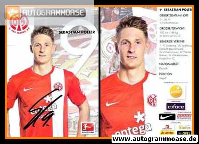 Autogramm Fussball | FSV Mainz 05 | 2013 | Sebastian POLTER