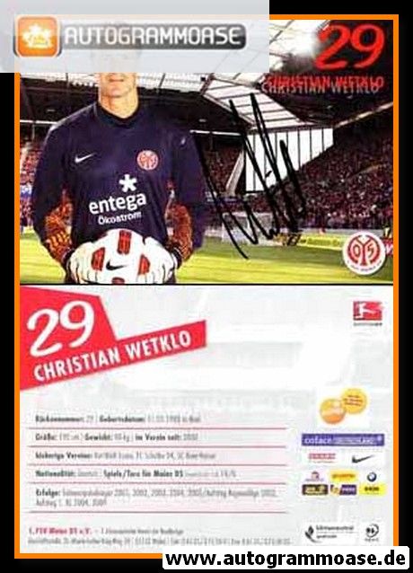 Autogramm Fussball | FSV Mainz 05 | 2011 | Christian WETKLO