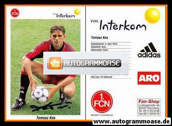 Autogramm Fussball | 1. FC Nürnberg | 1999 | Tomasz KOS