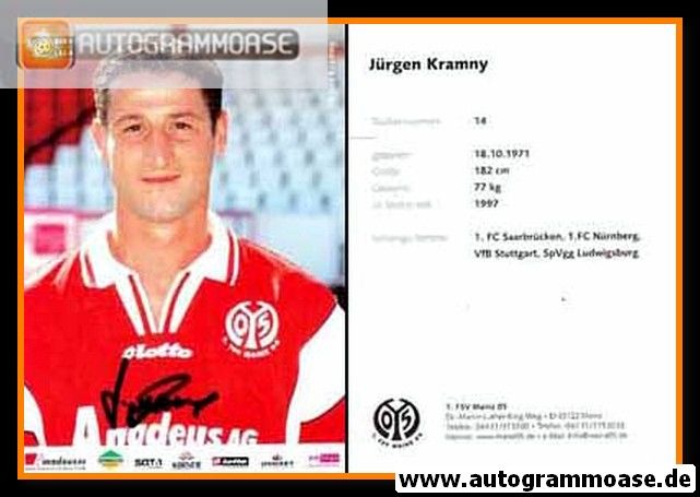 Autogramm Fussball | FSV Mainz 05 | 2001 | Jürgen KRAMNY