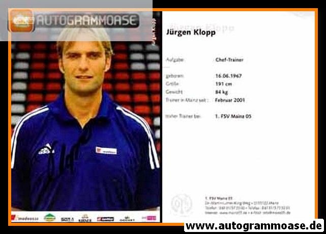 Autogramm Fussball | FSV Mainz 05 | 2002 | Jürgen KLOPP