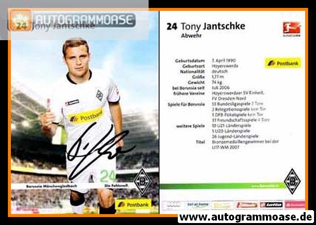 Autogramm Fussball | Borussia Mönchengladbach | 2012 | Tony JANTSCHKE