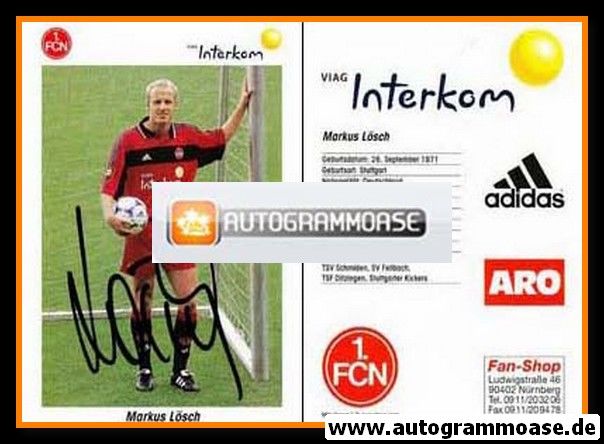 Autogramm Fussball | 1. FC Nürnberg | 1999 | Markus LÖSCH