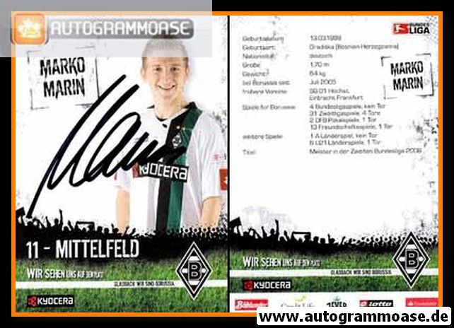 Autogramm Fussball | Borussia Mönchengladbach | 2008 | Marko MARIN