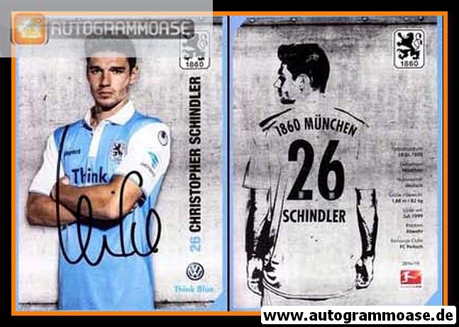 Autogramm Fussball | TSV 1860 München | 2014 | Christopher SCHINDLER