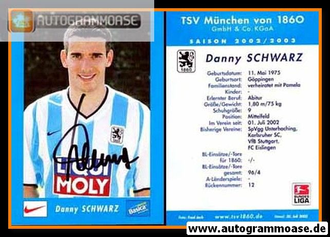 Autogramm Fussball | TSV 1860 München | 2002 | Danny SCHWARZ