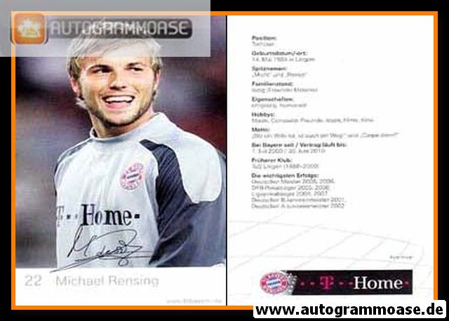 Autogramm Fussball | FC Bayern München | 2007 Druck | Michael RENSING
