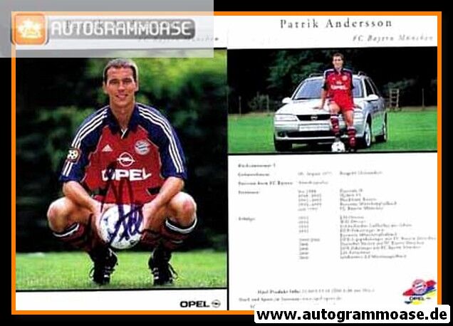 Autogramm Fussball | FC Bayern München | 2000 | Patrik ANDERSSON