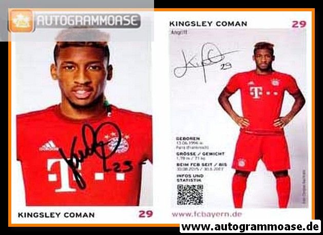 Autogramm Fussball | FC Bayern München | 2015 | Kingsley COMAN