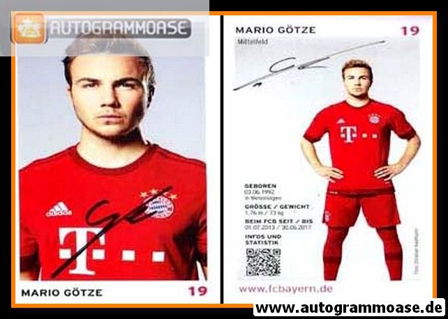 Autogramm Fussball | FC Bayern München | 2015 | Mario GÖTZE