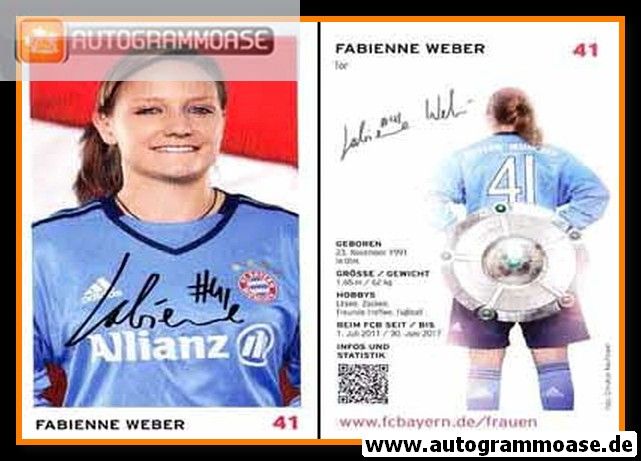 Autogramm Fussball (D) | FC Bayern München | 2015 | Fabienne WEBER