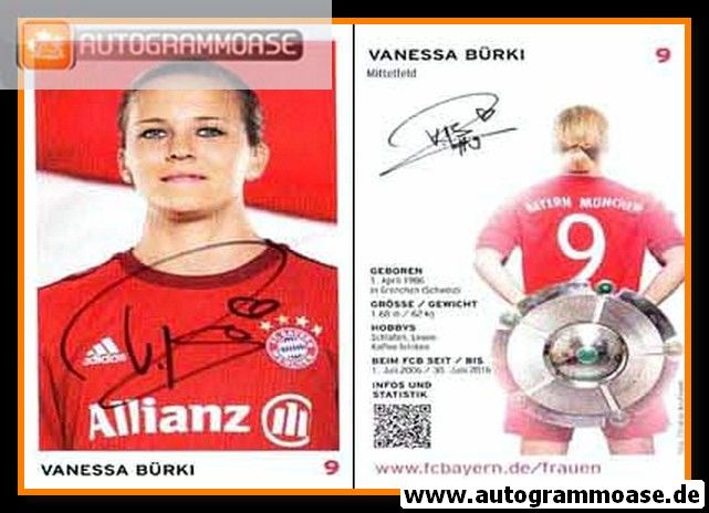 Autogramm Fussball (D) | FC Bayern München | 2015 | Vanessa BÜRKI