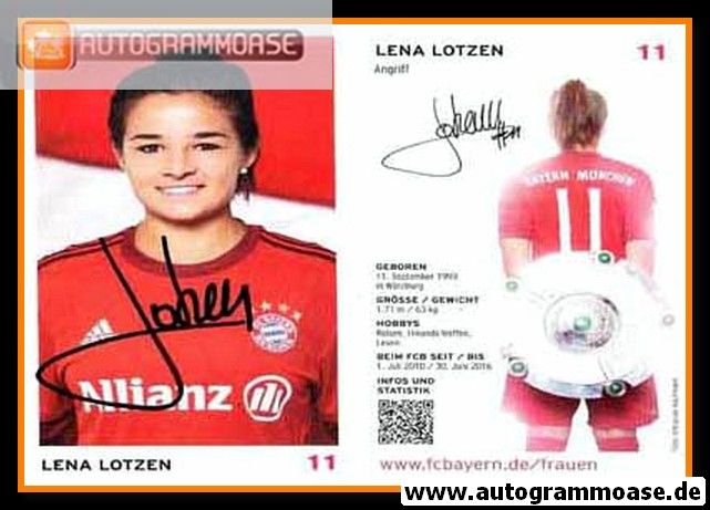 Autogramm Fussball (D) | FC Bayern München | 2015 | Lena LOTZEN