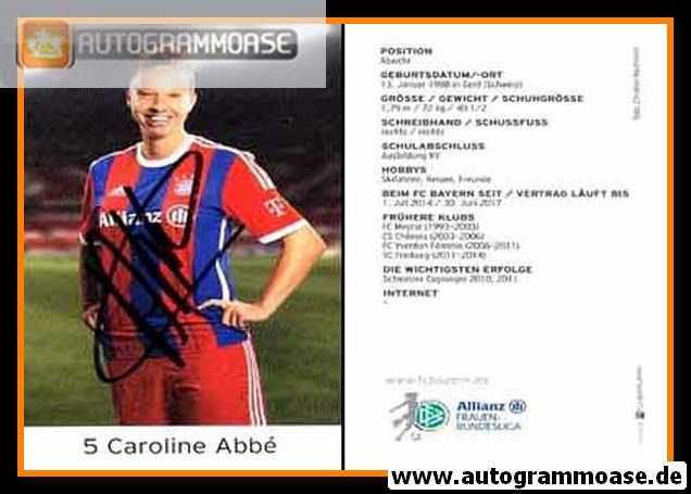 Autogramm Fussball (D) | FC Bayern München | 2014 | Caroline ABBE