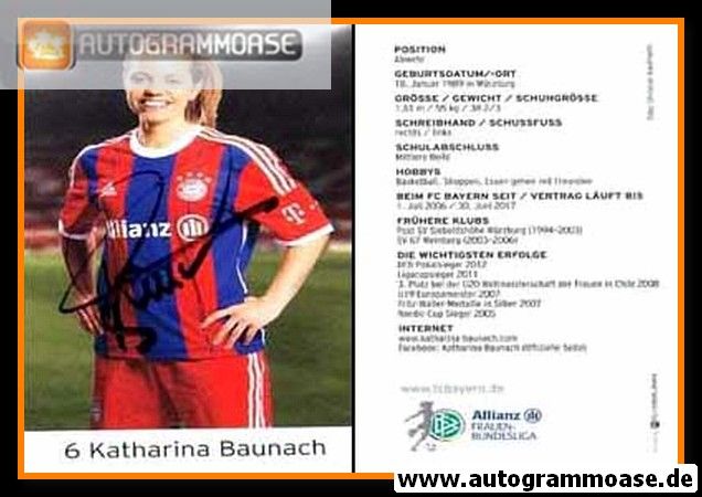 Autogramm Fussball (D) | FC Bayern München | 2014 | Katharina BAUNACH