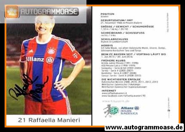 Autogramm Fussball (D) | FC Bayern München | 2014 | Raffaella MANIERI