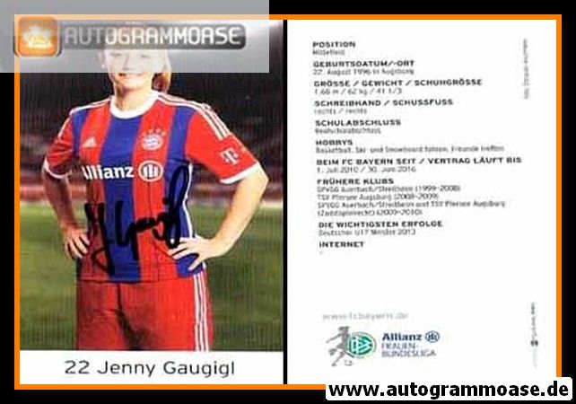 Autogramm Fussball (D) | FC Bayern München | 2014 | Jenny GAUGIGL