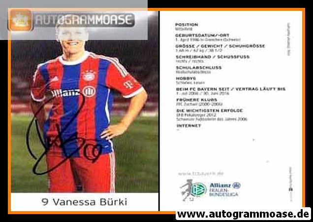 Autogramm Fussball (D) | FC Bayern München | 2014 | Vanessa BÜRKI
