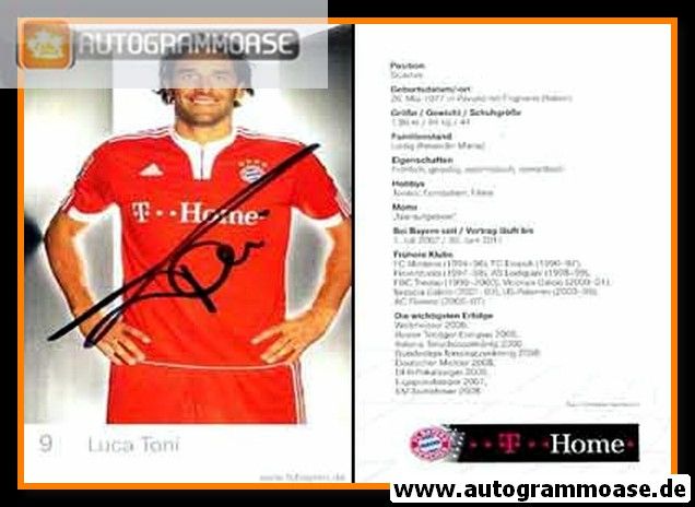 Autogramm Fussball | FC Bayern München | 2009 | Luca TONI