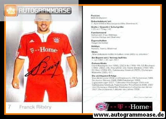 Autogramm Fussball | FC Bayern München | 2009 Druck | Franck RIBERY